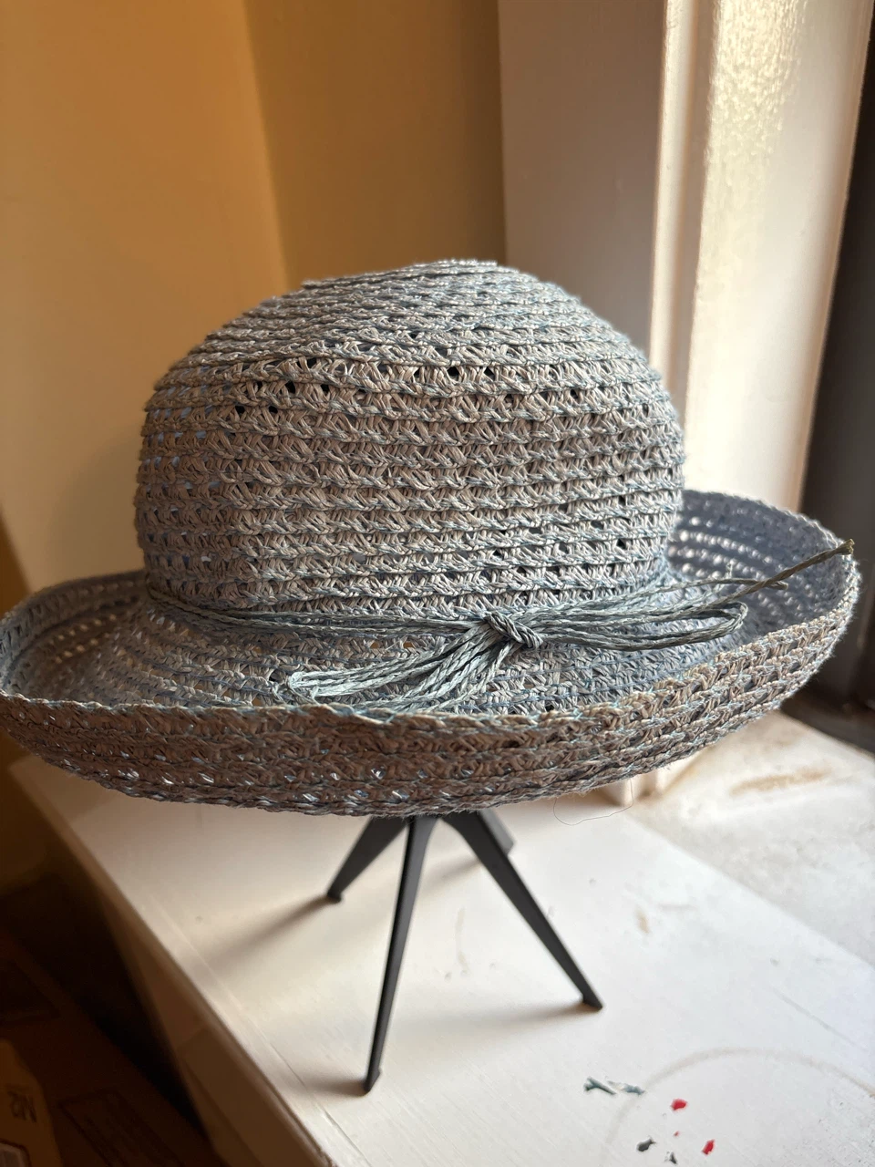 Blue Woven Sun Hat