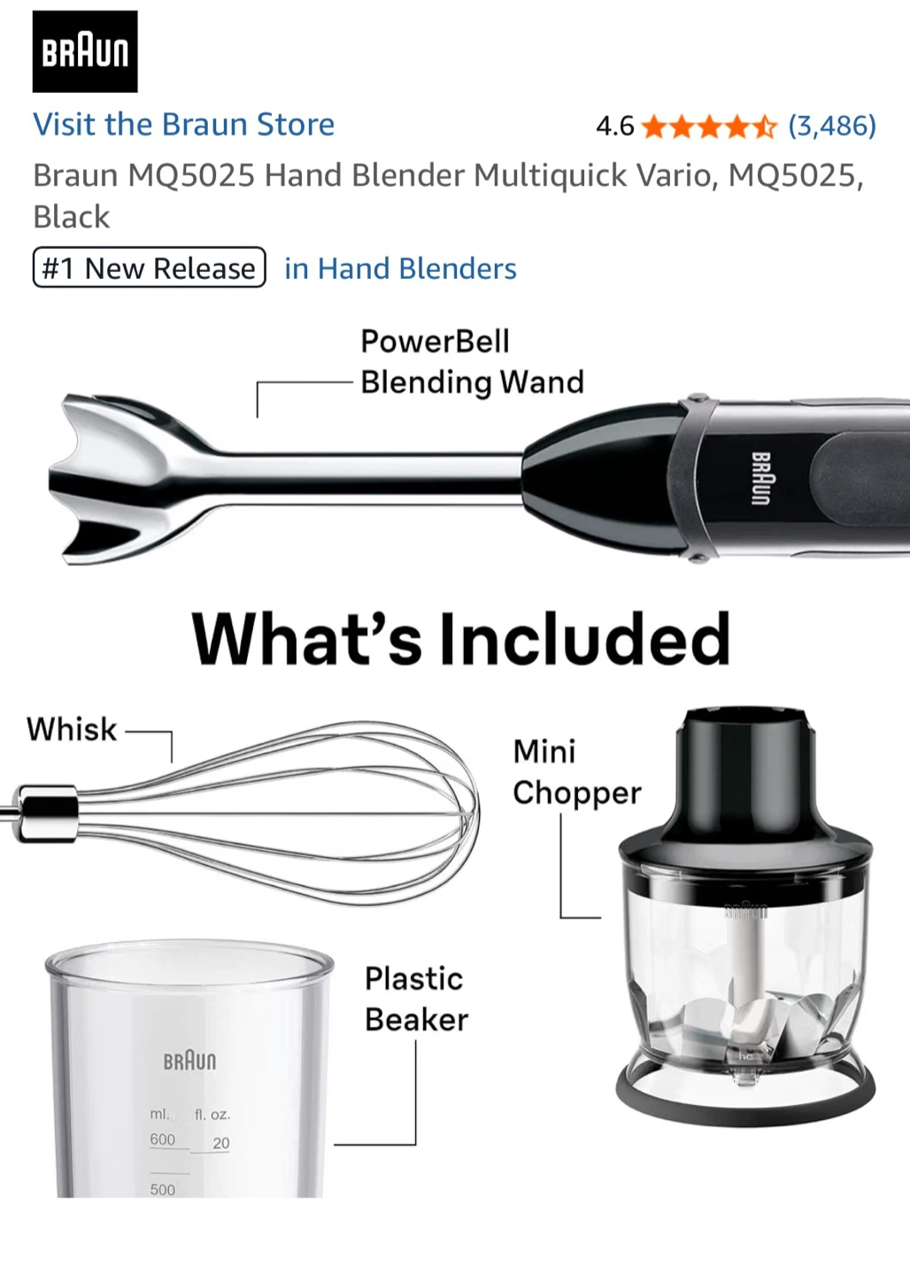 Braun Hand Blender Set with Whisk and Chopper - photo 5