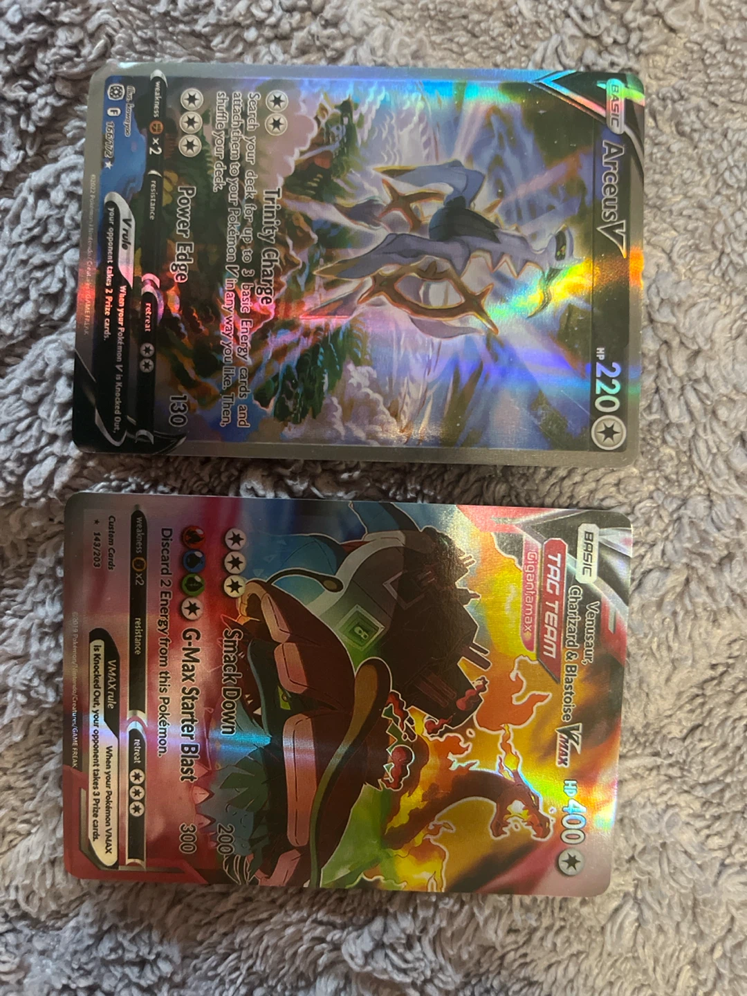 Pokemon Arceus V & Venusaur Charizard Blastoise VMAX Cards