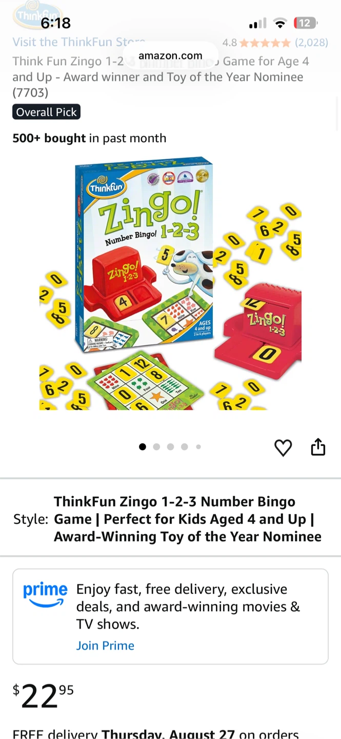 ThinkFun Zingo! 1-2-3 Number Bingo Game - photo 2