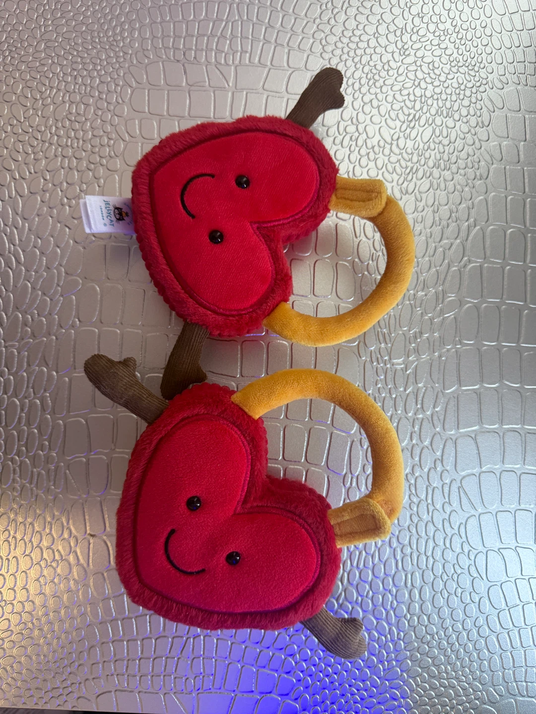 Jellycat Amuseable Red Heart Plush Rattle Set