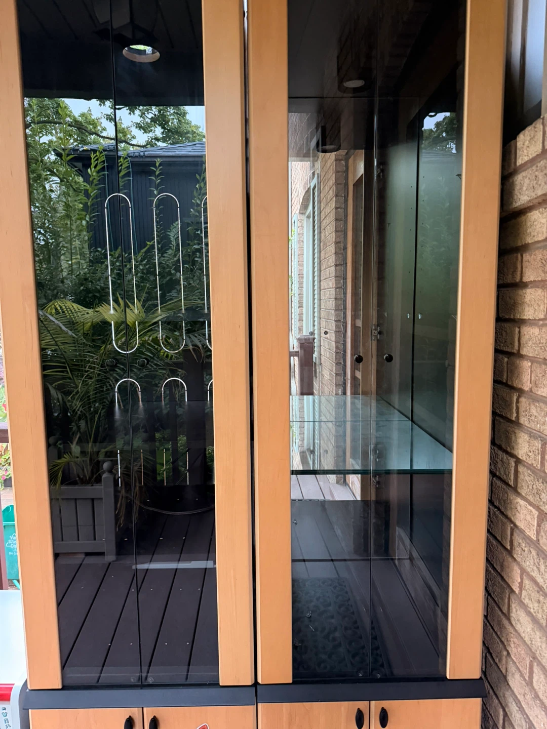 2 Glass Display Cabinet with Wooden Frame