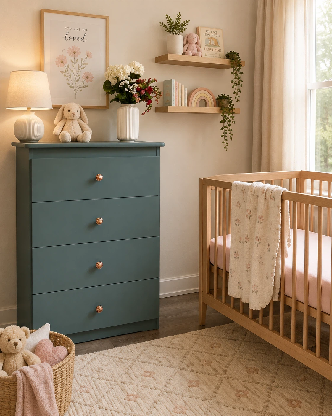 Sage Green 4-Drawer Dresser