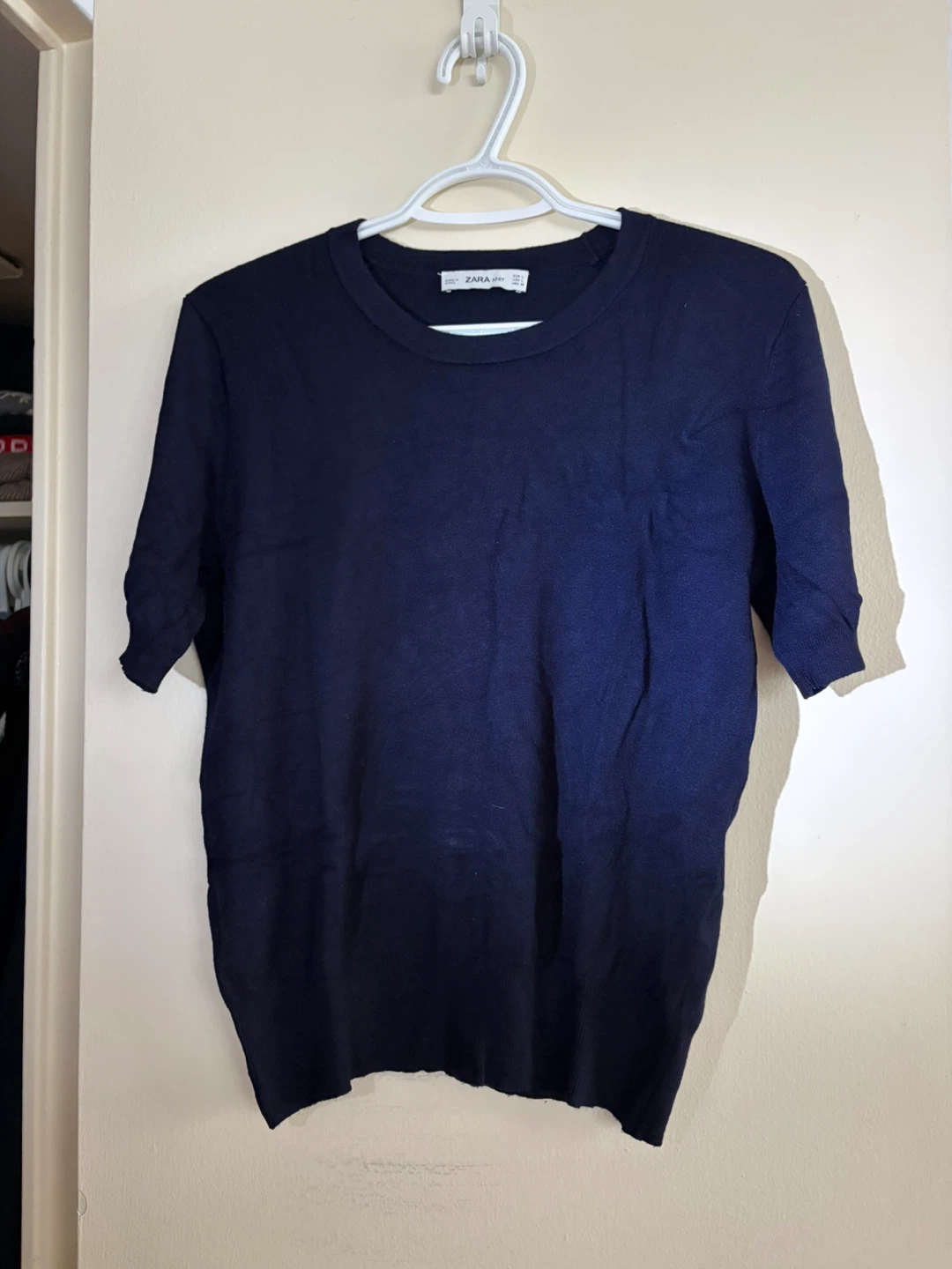 Navy Blue Zara Knit Sweater - Size L