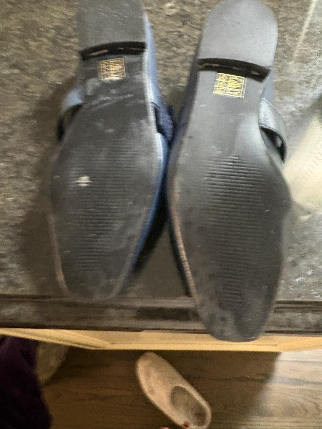 Navy leather ballet flats - photo 2
