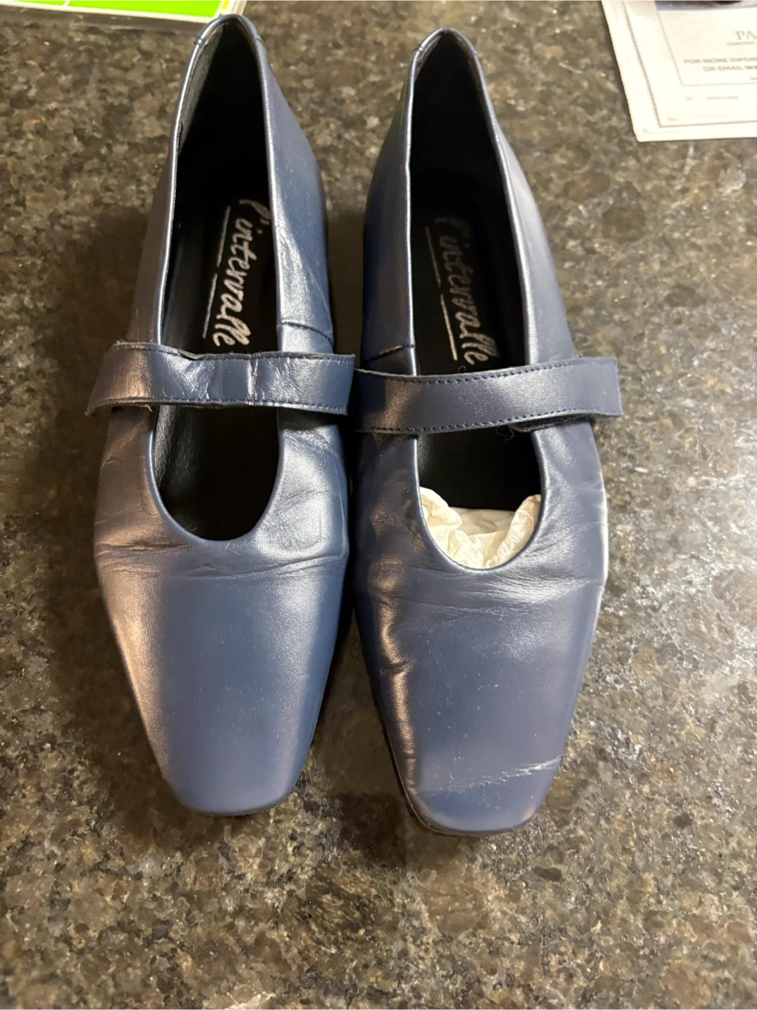 Navy leather ballet flats - photo 3