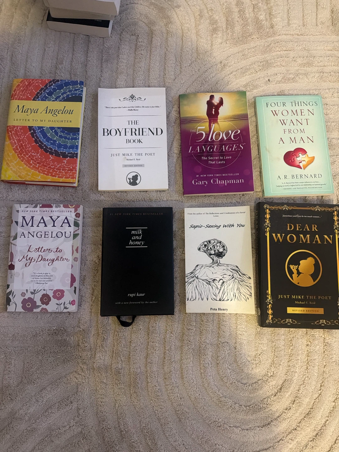 Set of 8 self-help and poetry books