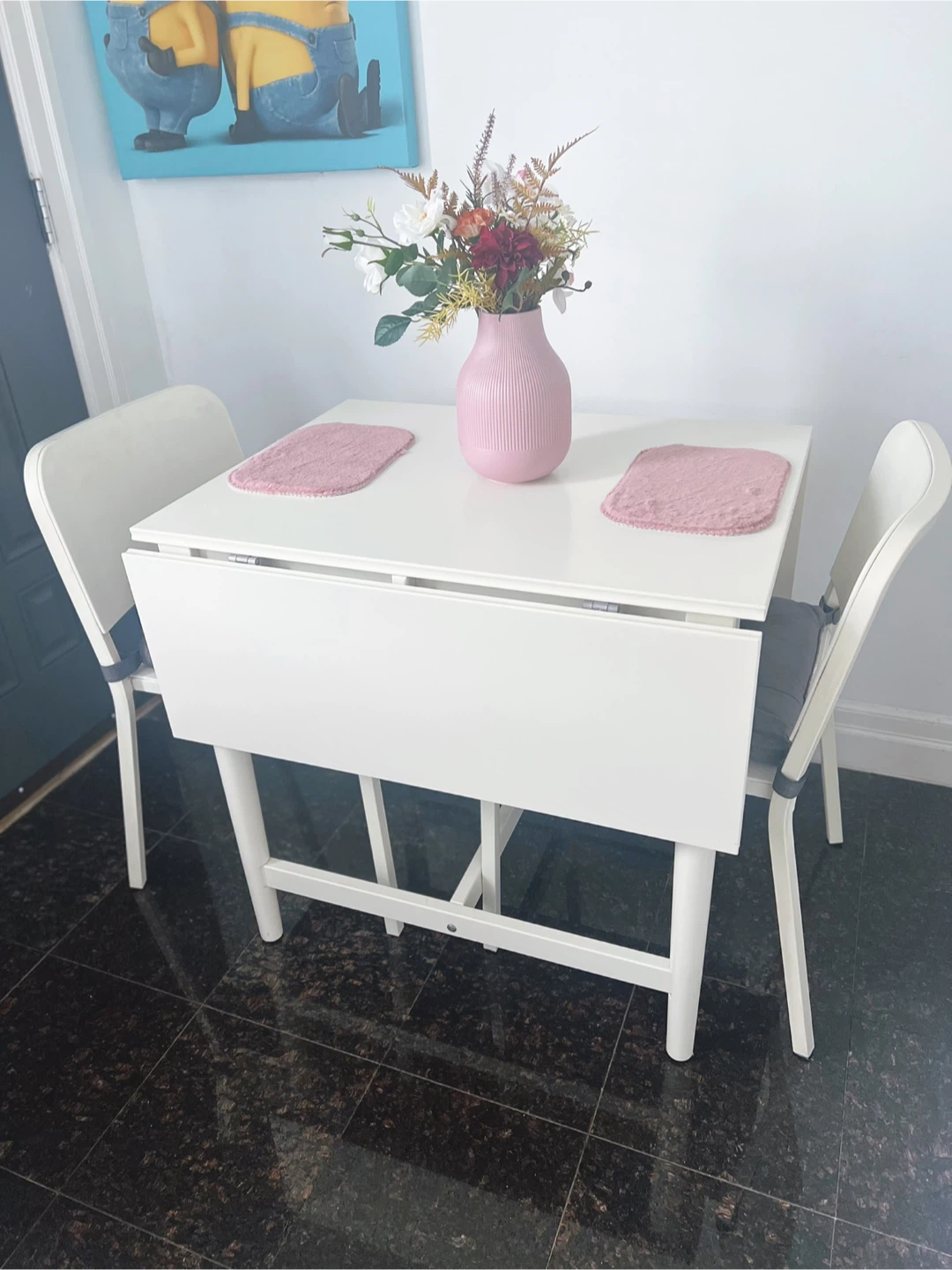 Delivery Available, IKEA drop-leaf table & 2 chairs