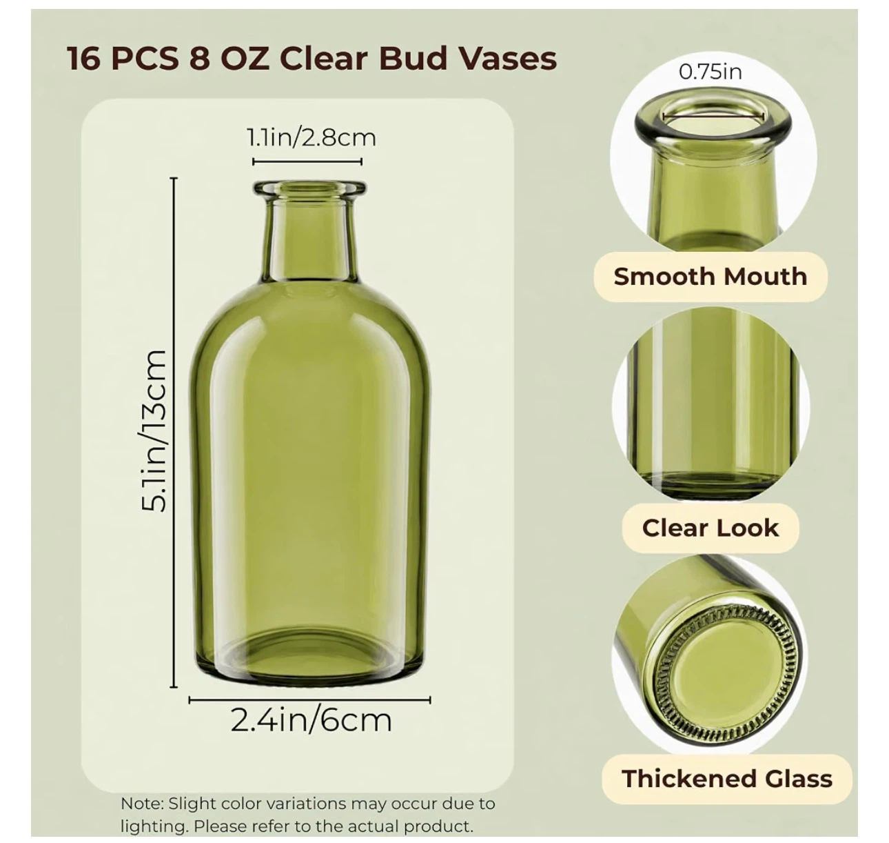 Green 16 Pcs Clear Bud Vases - 8 oz - photo 4