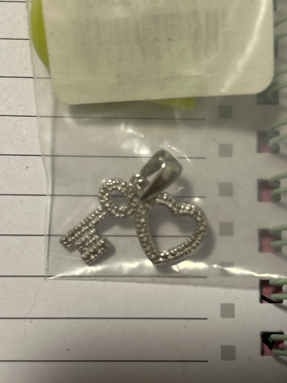 Key and Heart Pendant Charm
