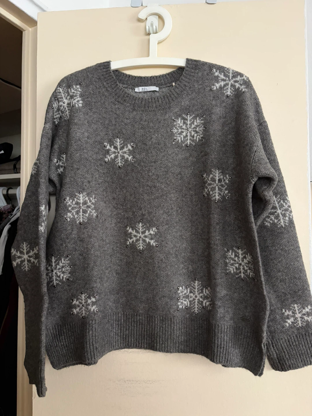 EDC Grey Snowflake Sweater Size S