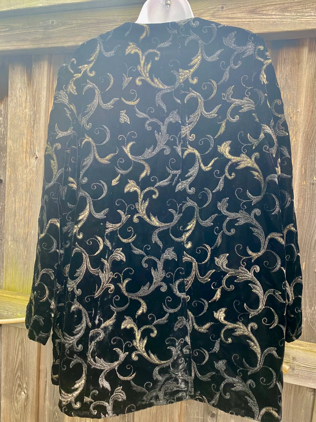 Black and Gold Embroidered Velvet Jacket/Coat, Size XXL - photo 5