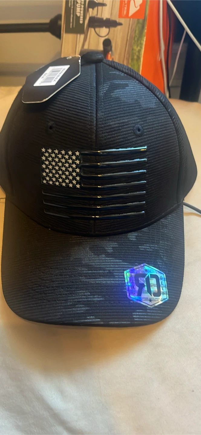 Smokey Bear Camo Hat and Black American Flag Hat Set - photo 2