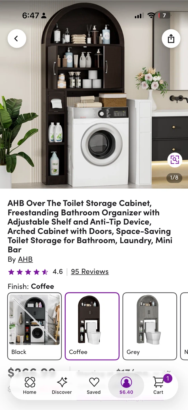 AHB Over-the-Toilet / Laundry Storage Cabinet – Like New - photo 5