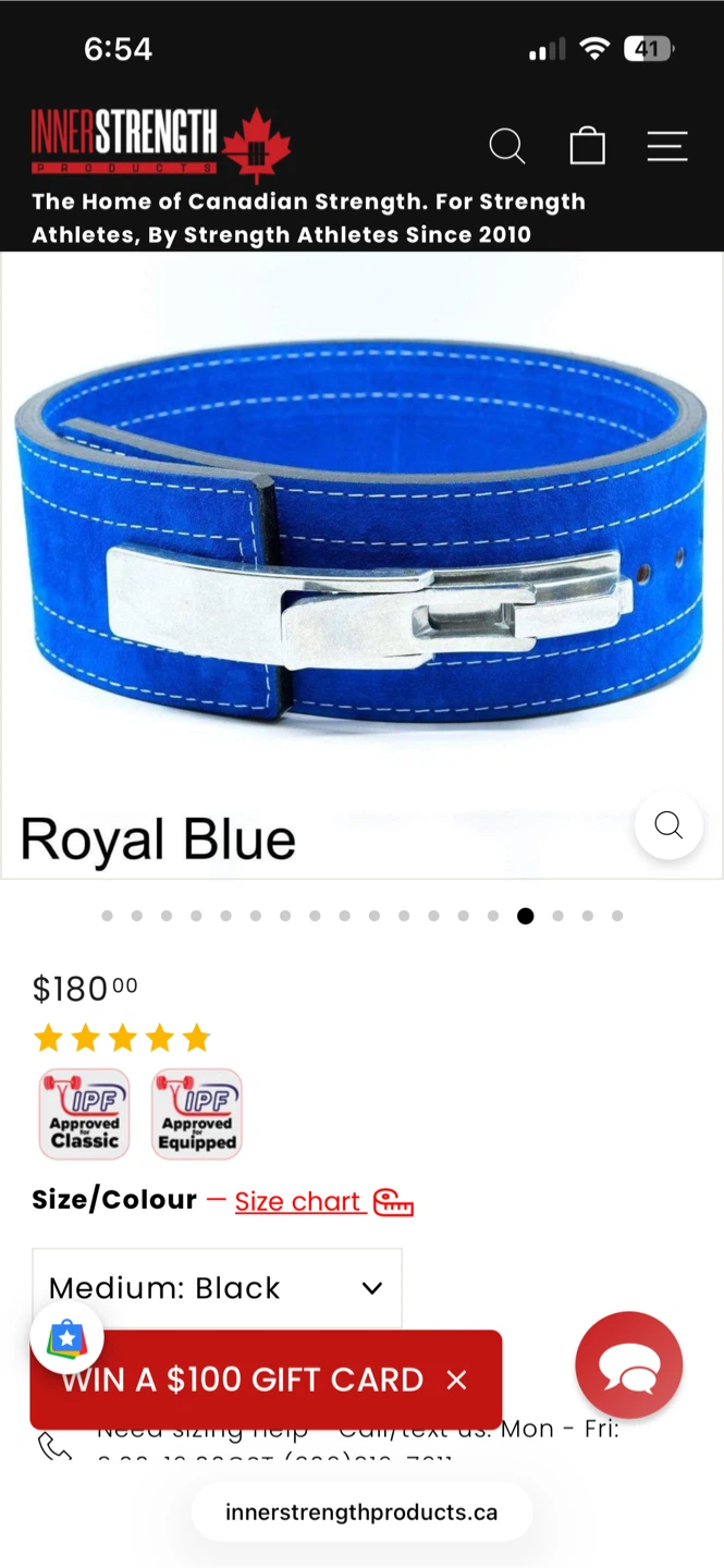 Inner Strength Powerlifting Lever Belt – Royal Blue