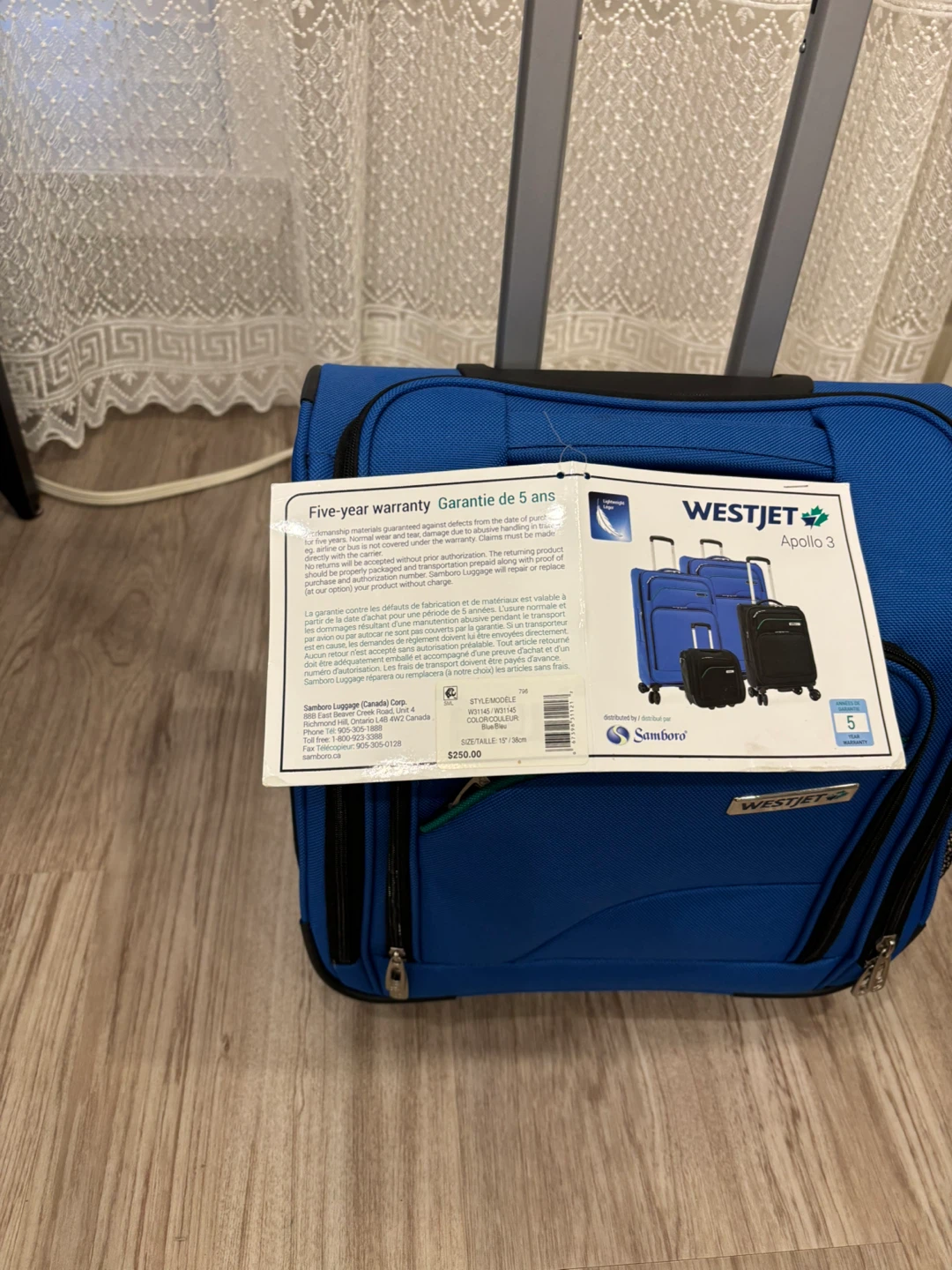 WestJet Apollo 3 Blue Rolling Luggage 20" Carry-on - photo 4