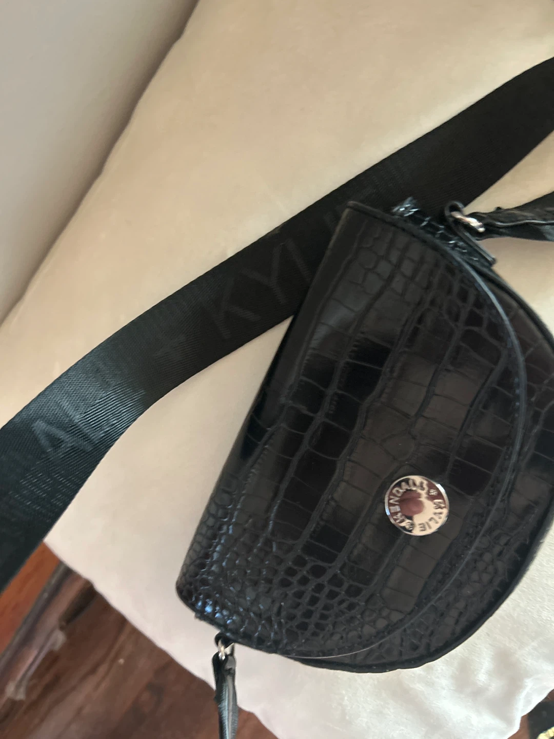 Kendall + Kylie Black Croc Embossed Mini Shoulder Bag - photo 2