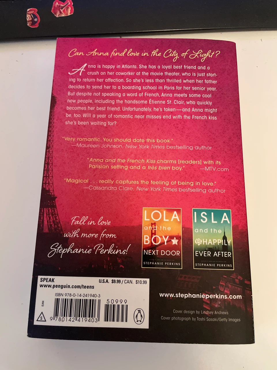 Anna and the French Kiss by Stephanie Perkins Paperback Book - photo 2