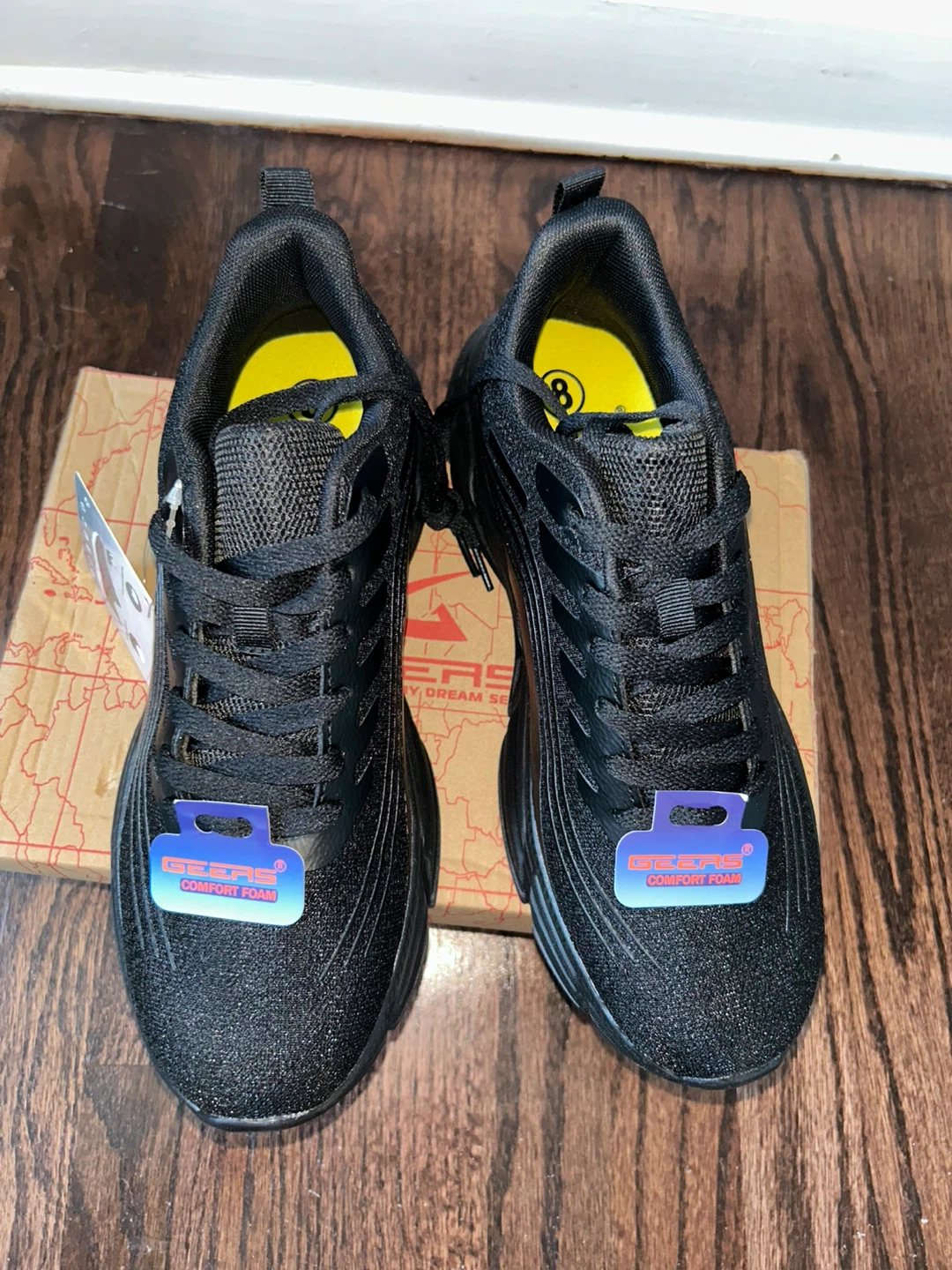 BEETAS Men's Black Comfort Foam Running Shoes - photo 3