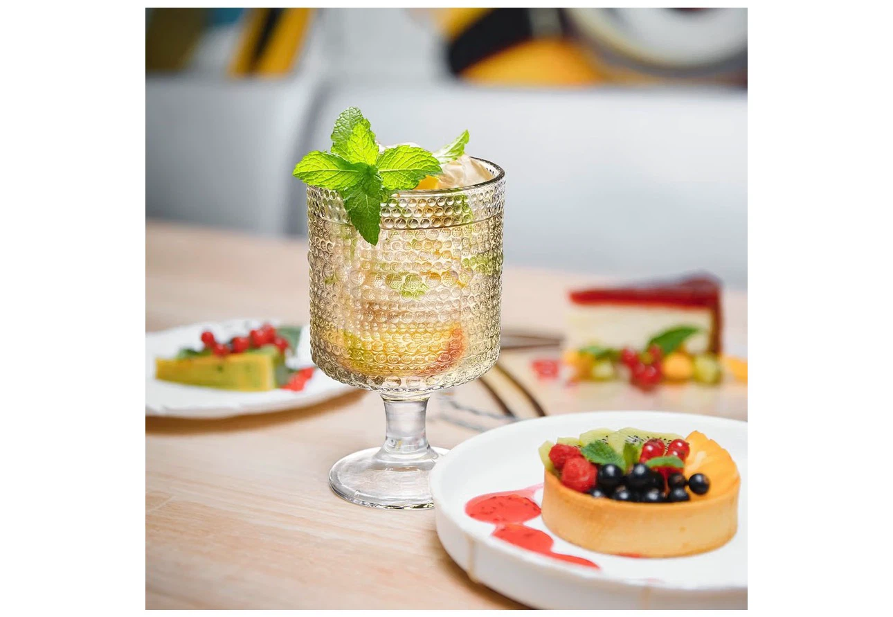 Set of 6 Textured Glass Goblets - 8oz - photo 2