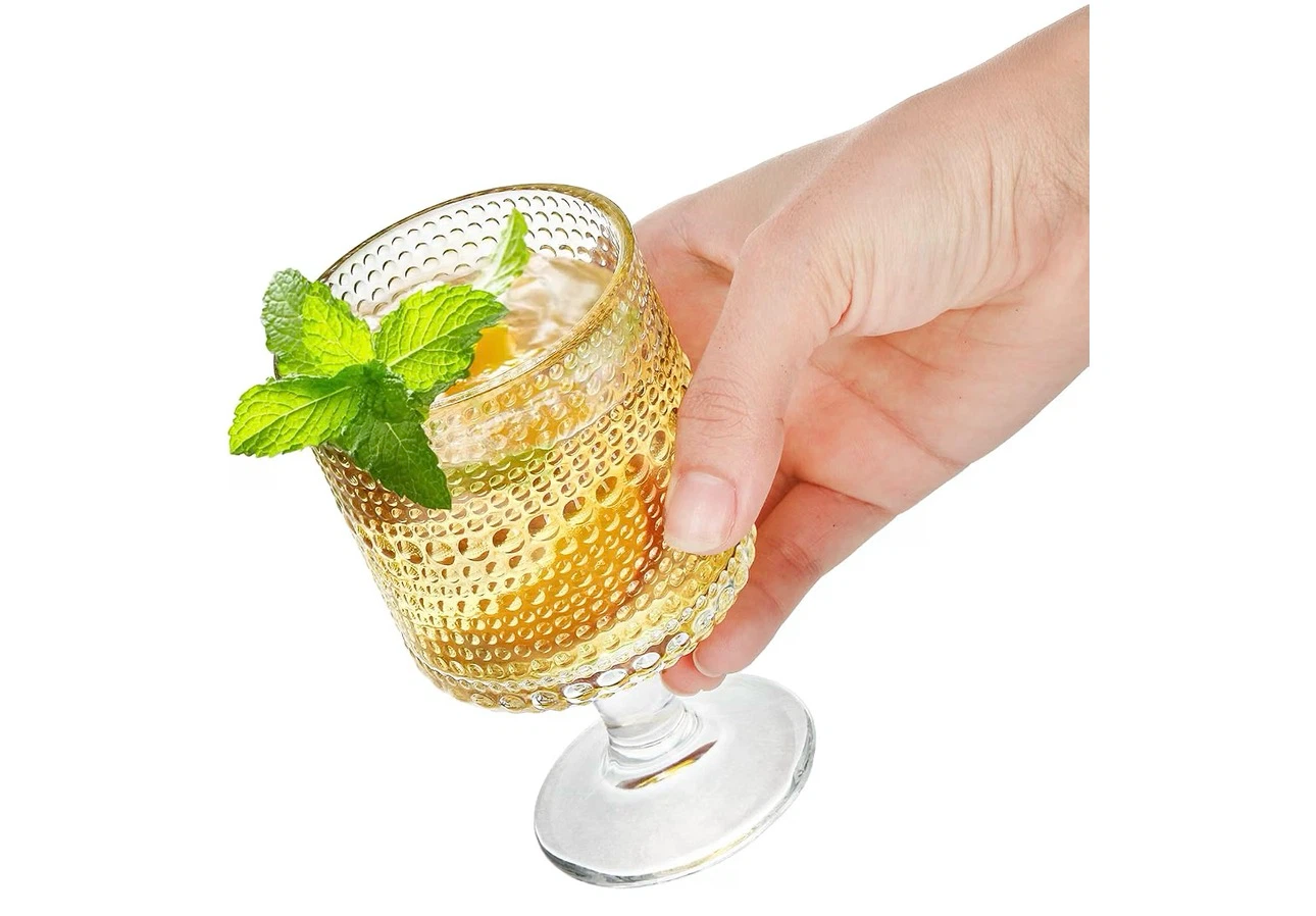 Set of 6 Textured Glass Goblets - 8oz - photo 3