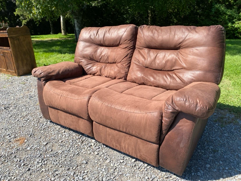 Modern Microsuede Reclining Love Seat Sofa (CAN DELIVER) - photo 2
