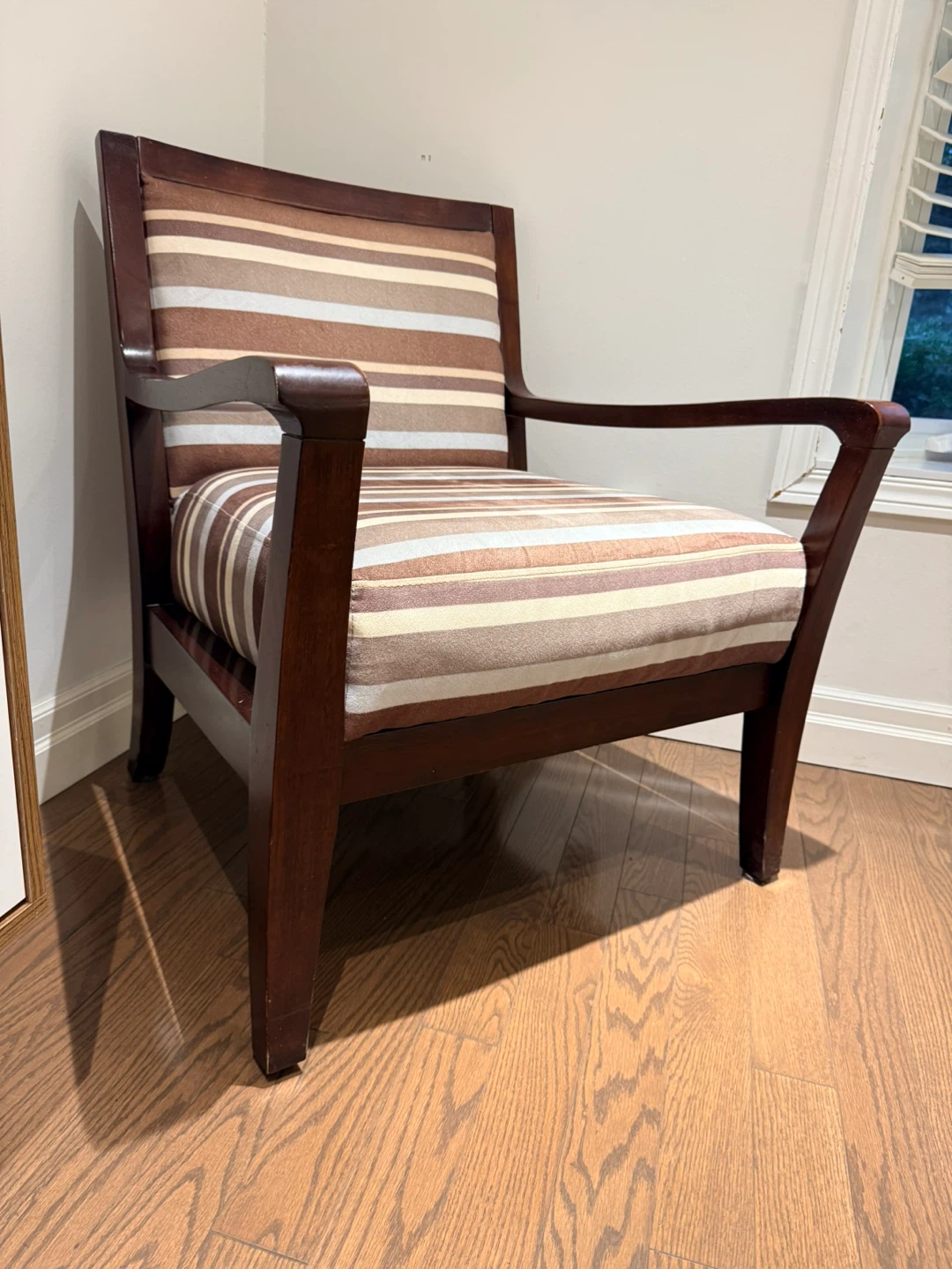 Striped Accent Chair - Solid Wood