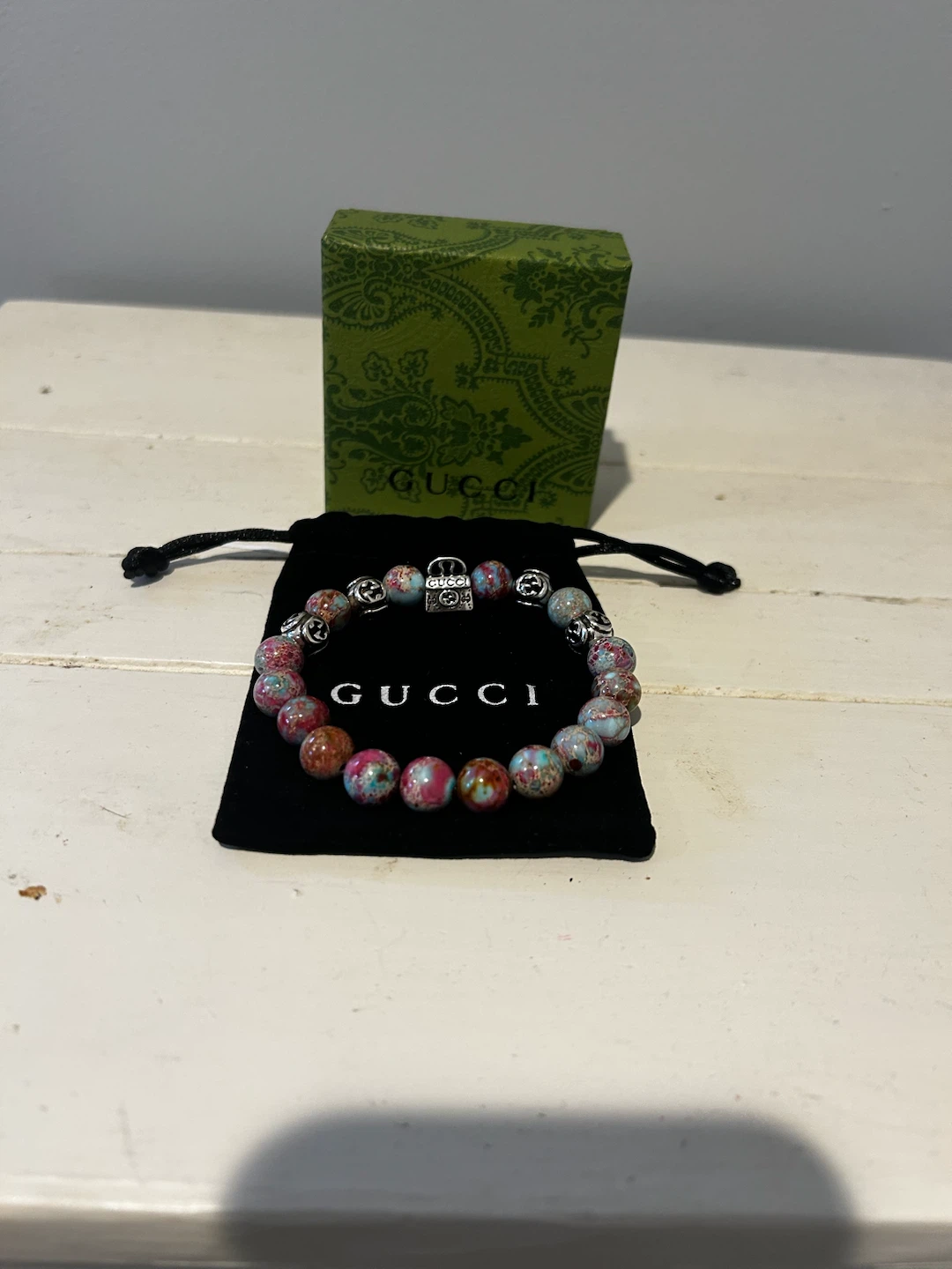 Gucci Beaded Bracelet with Lock Charm - photo 2