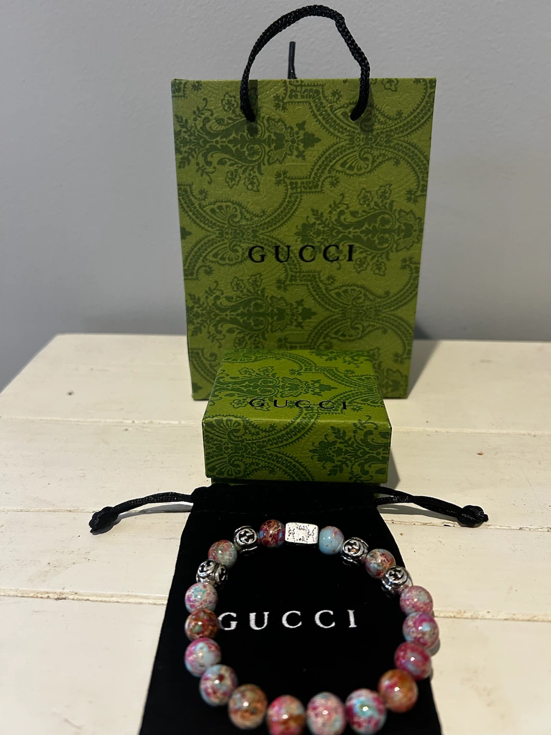 Gucci Beaded Bracelet with Lock Charm - photo 3