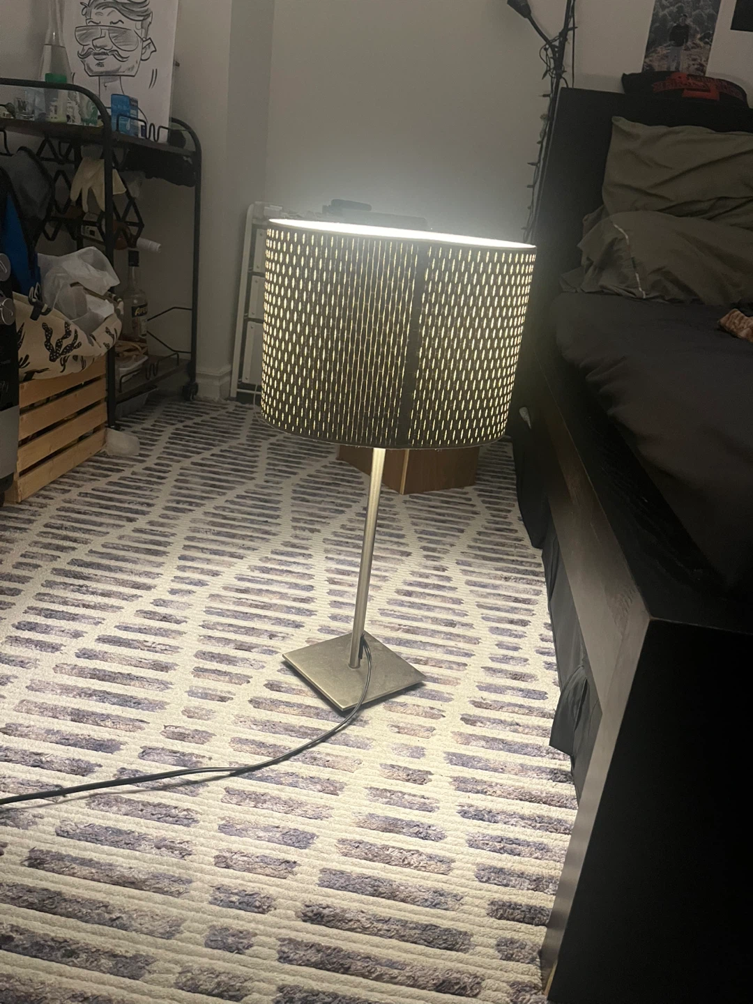 Grey Woven Table Lamp