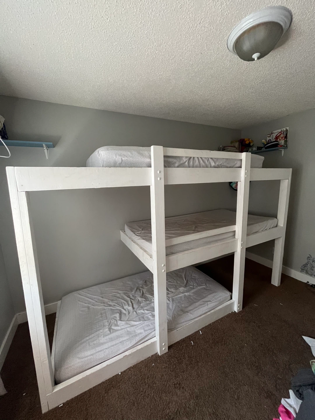 White Triple Bunk Bed Frame - photo 2