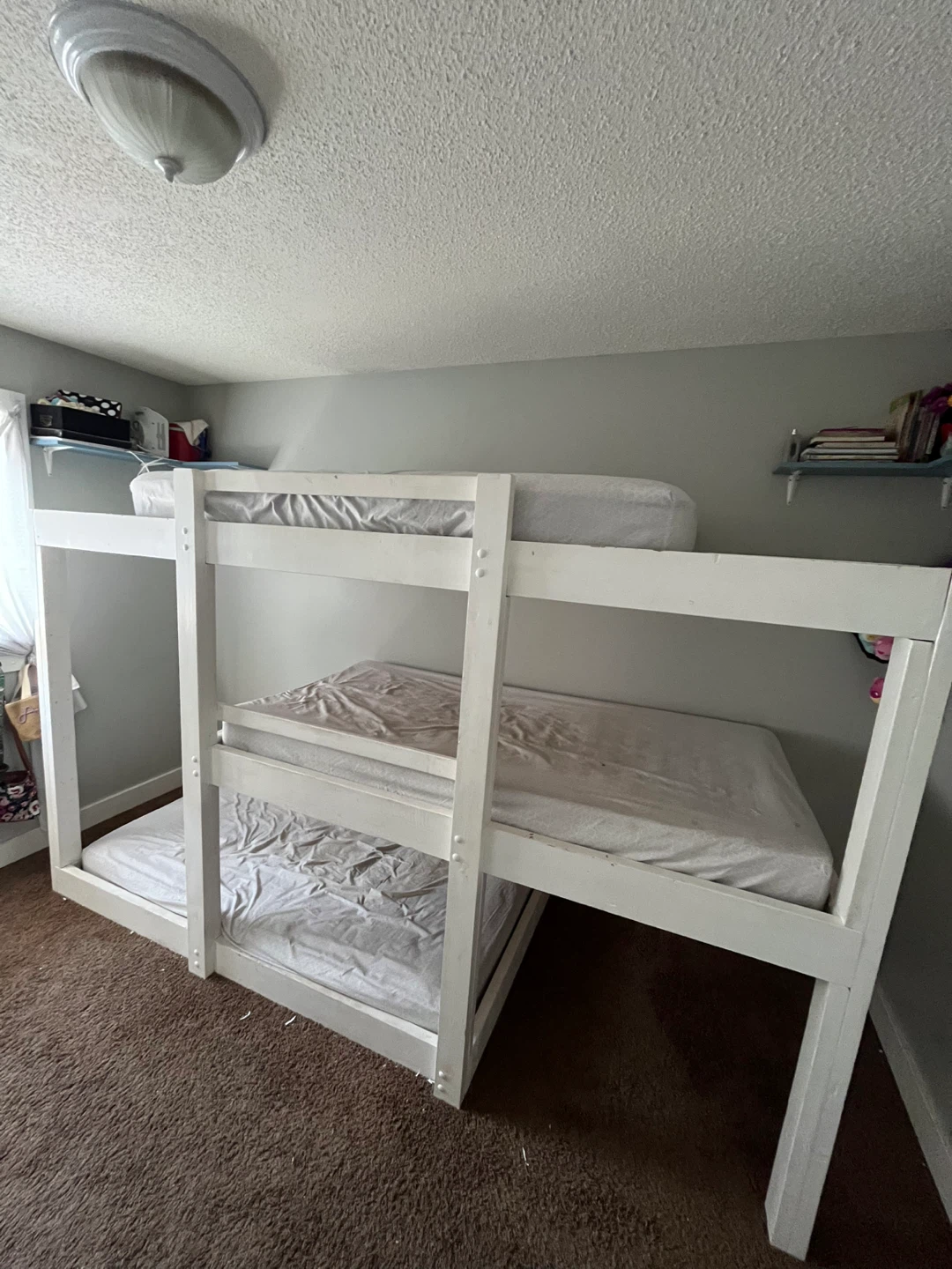 White Triple Bunk Bed Frame