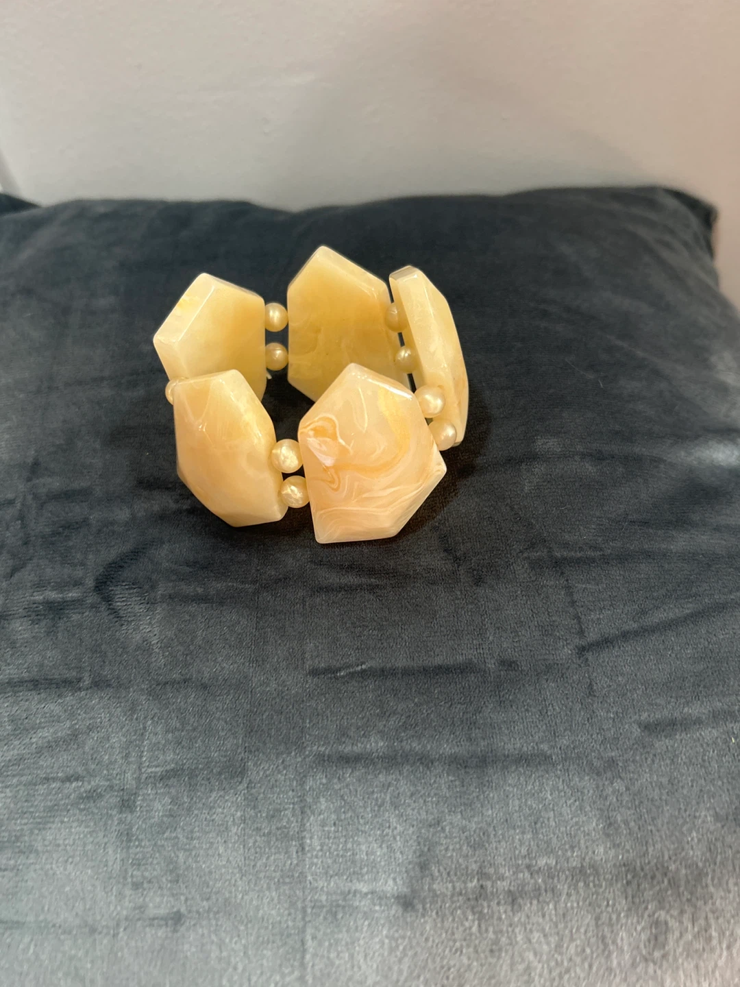 Yellow Beaded Stretch Bracelet