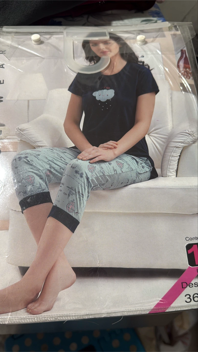 Women's Pajama Set - Cloud & Hot Air Balloon Print