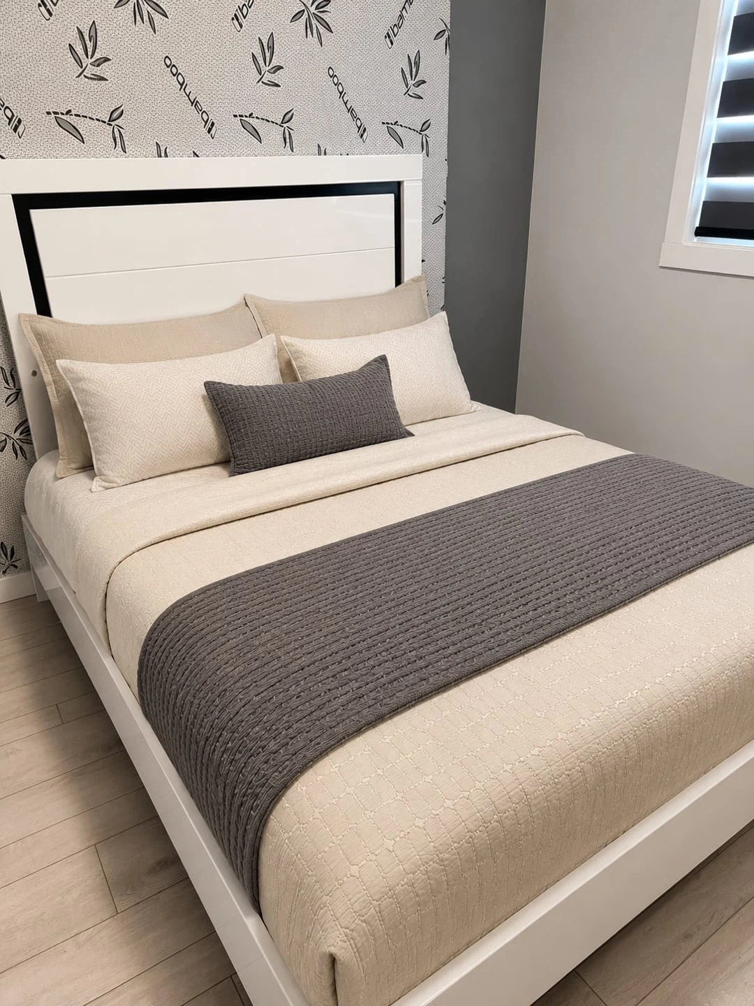 White Queen Bed Frame with Mattress - photo 2