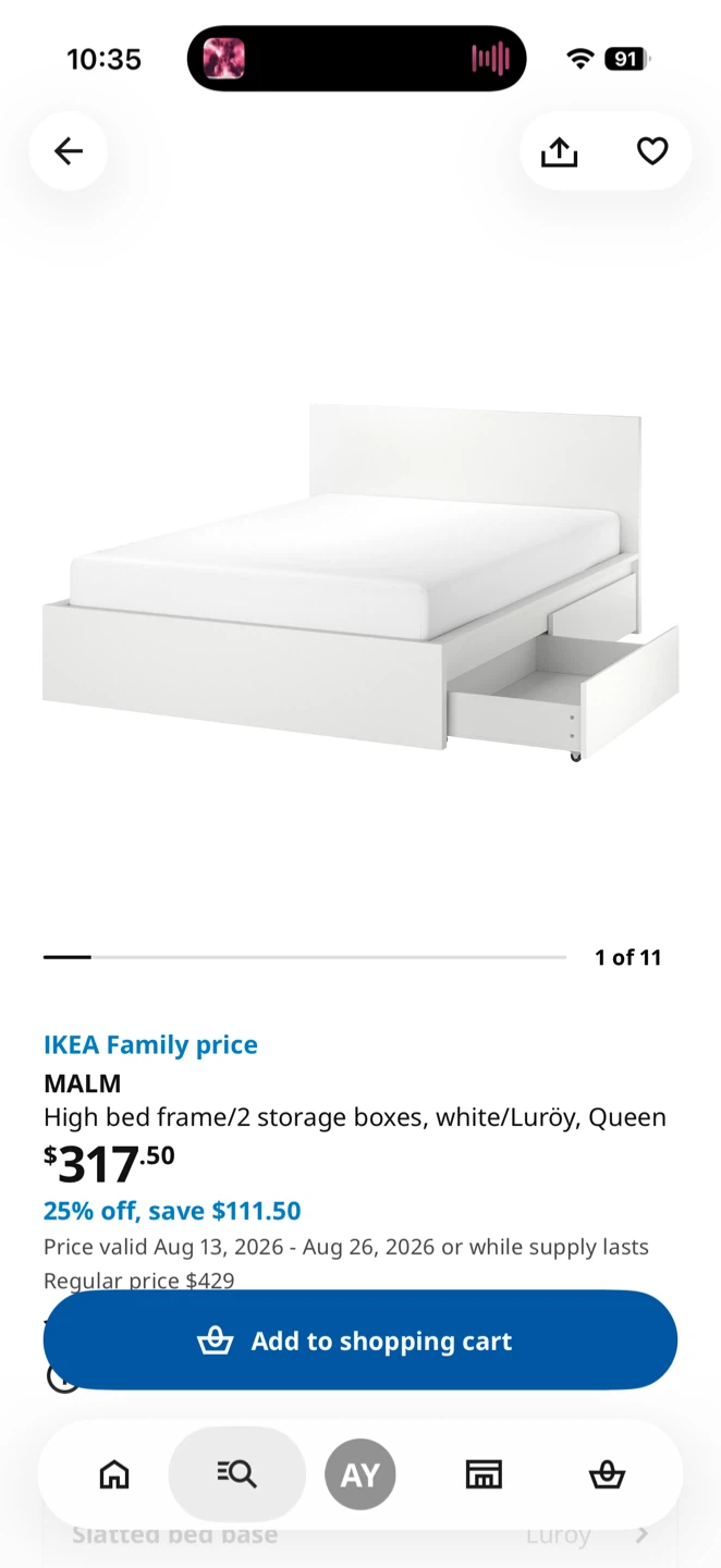 IKEA MALM Bed - Queen Size
