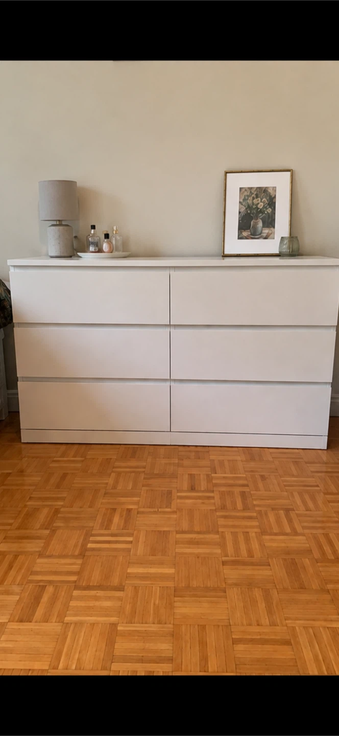 IKEA STORKLINTA 6-drawer dresser - white, 140cm