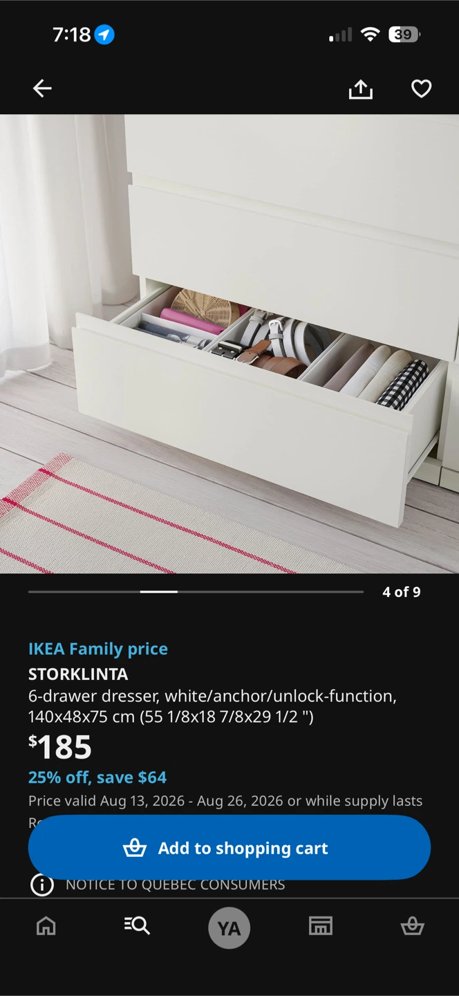 IKEA STORKLINTA 6-drawer dresser - white, 140cm - photo 4