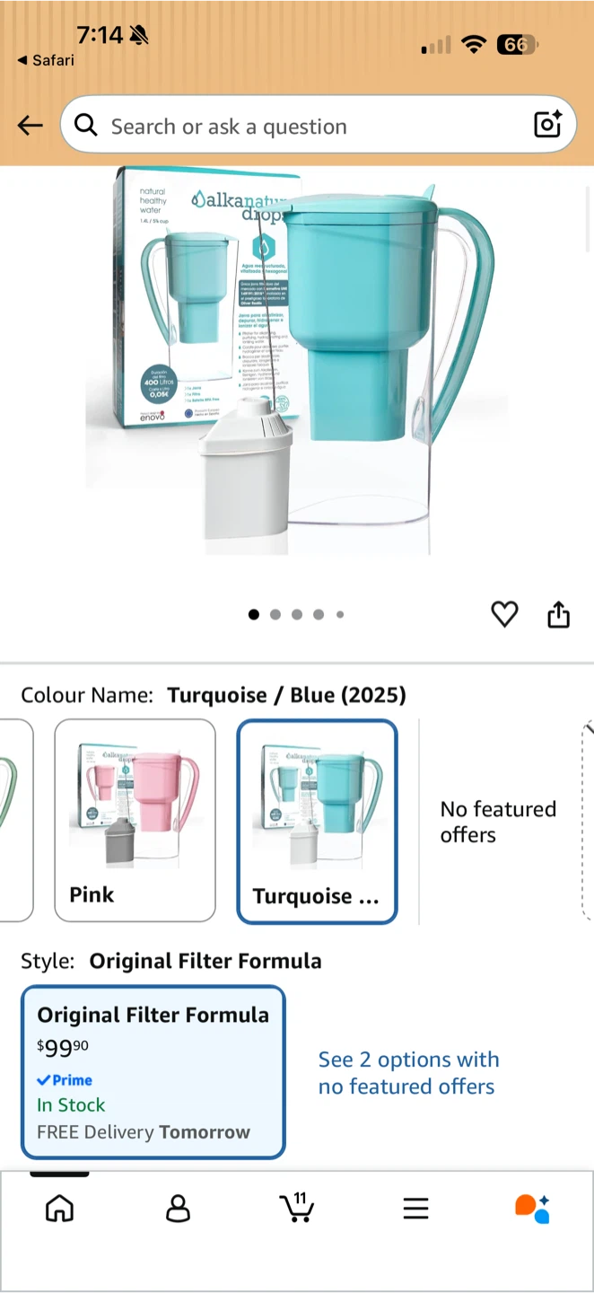 Alkanatur Drops Water Filter Pitcher in Turquoise - photo 4