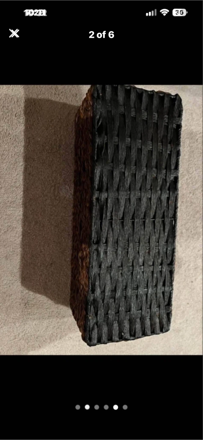 Rectangular Woven Wicker Basket with Handles - photo 4