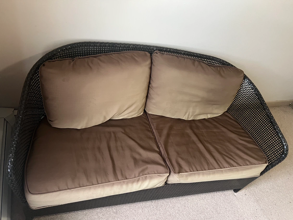 Wicker Outdoor Loveseat with Cushions