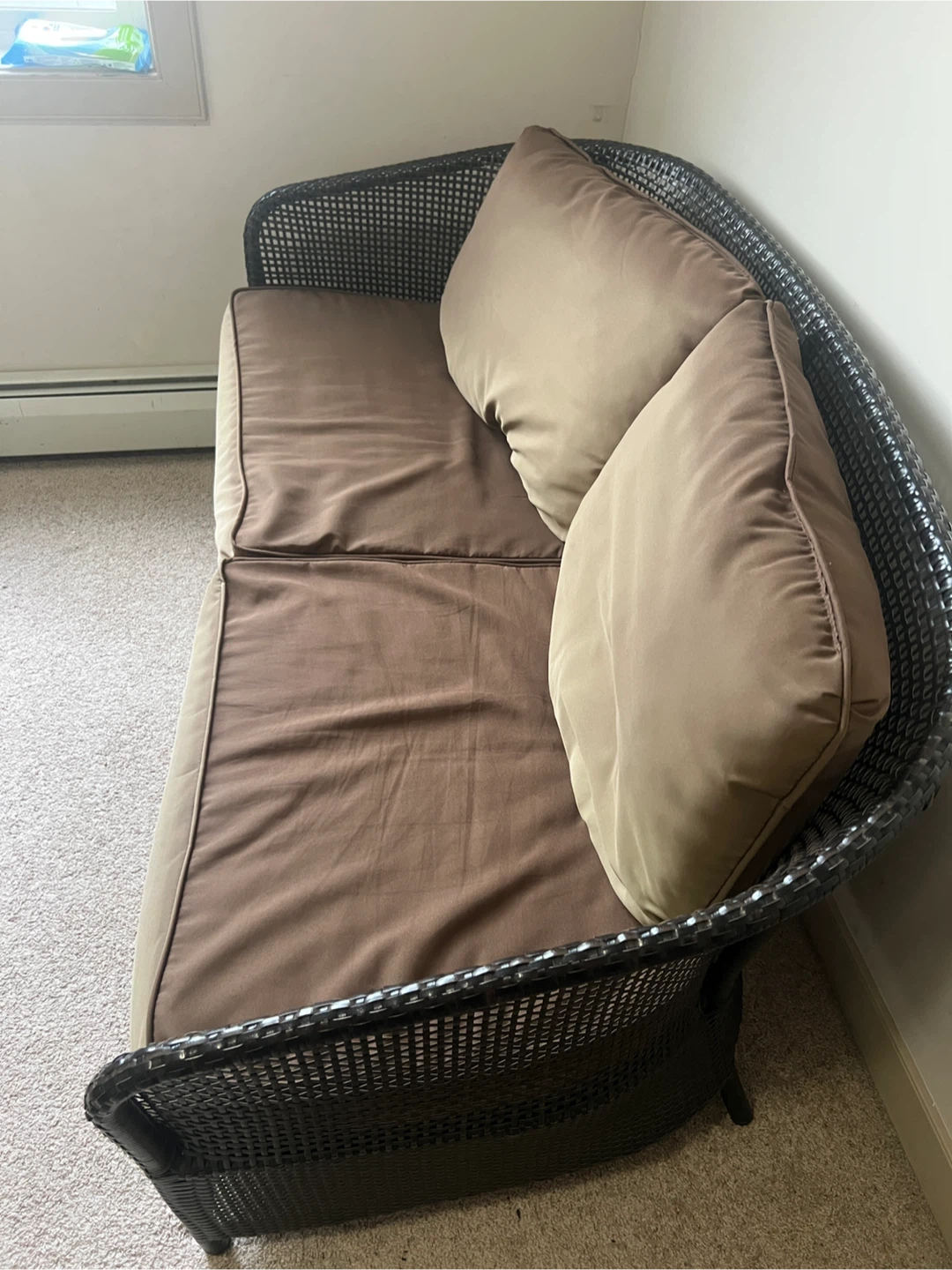 Wicker Outdoor Loveseat with Cushions - photo 2