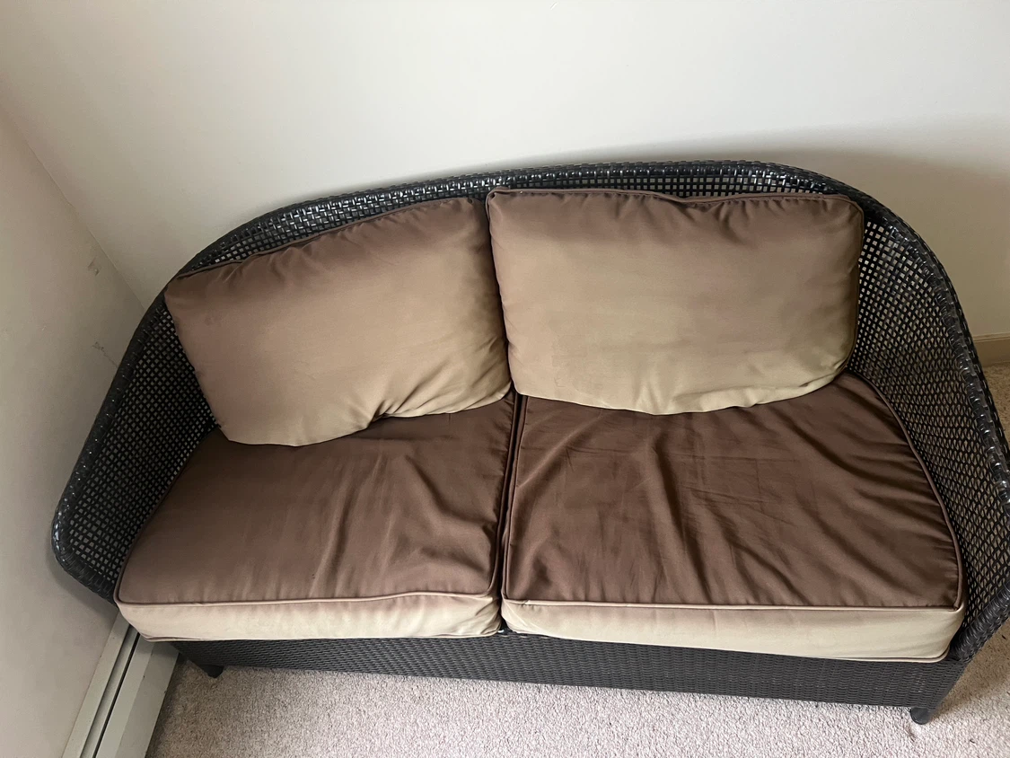 Wicker Outdoor Loveseat with Cushions - photo 3
