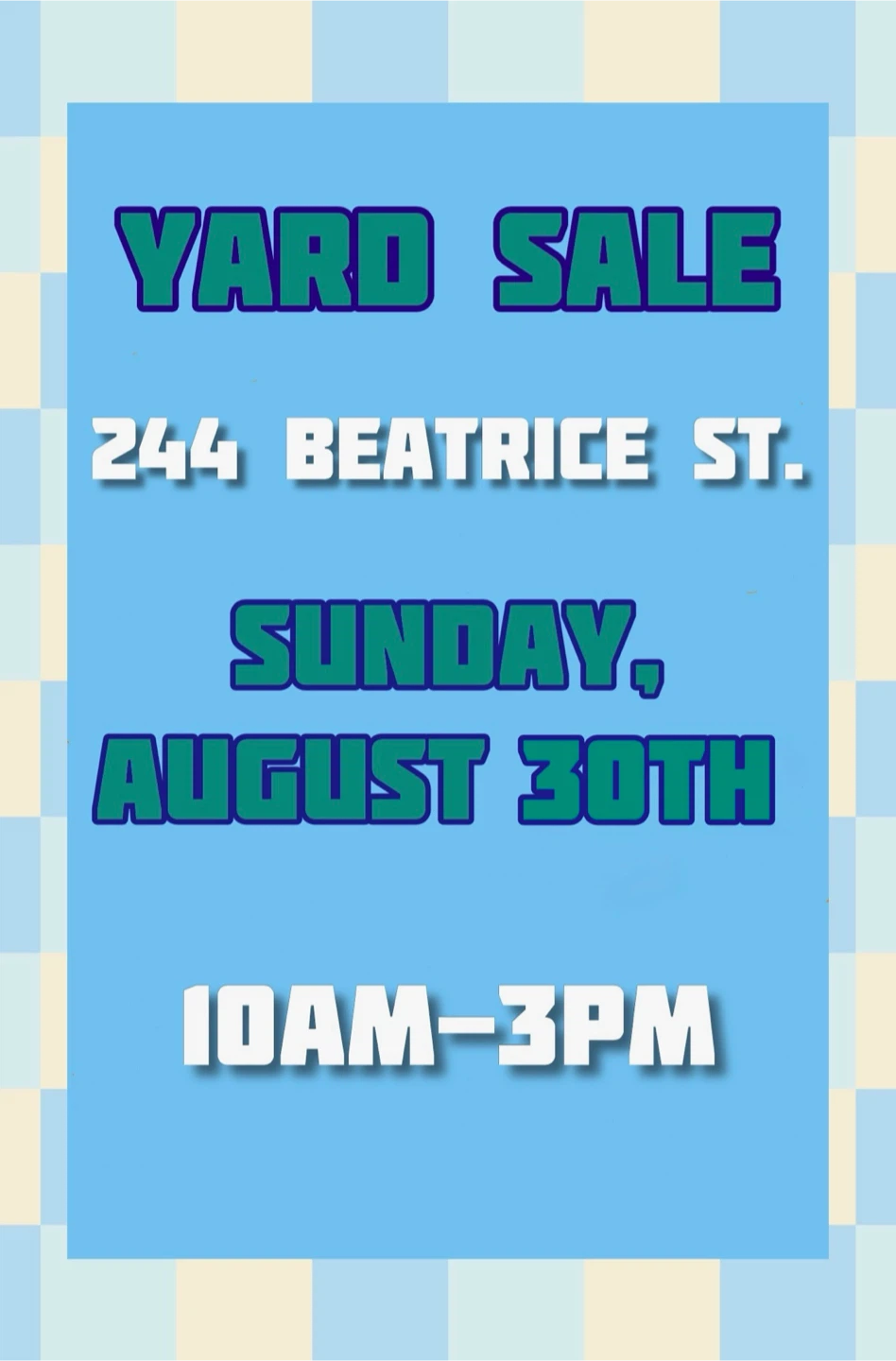 Yard Sale - August 30th