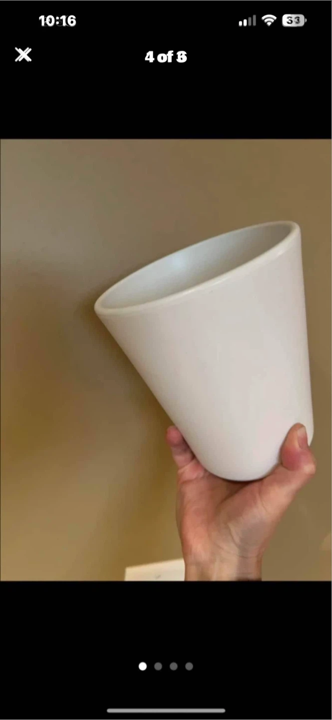 Small white ceramic plant pot - photo 2