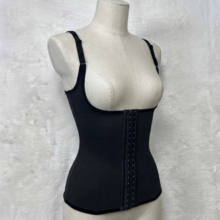 Black Under Bust Shapewear Corset Hook Eye Closure Size S