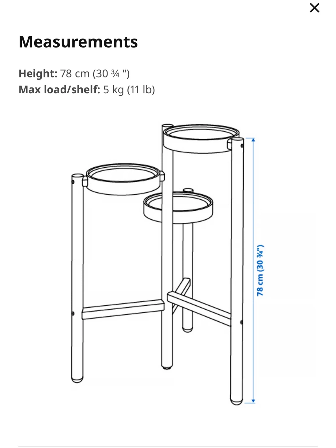 IKEA SATSUMAS 3 tier bamboo plant stand - photo 4