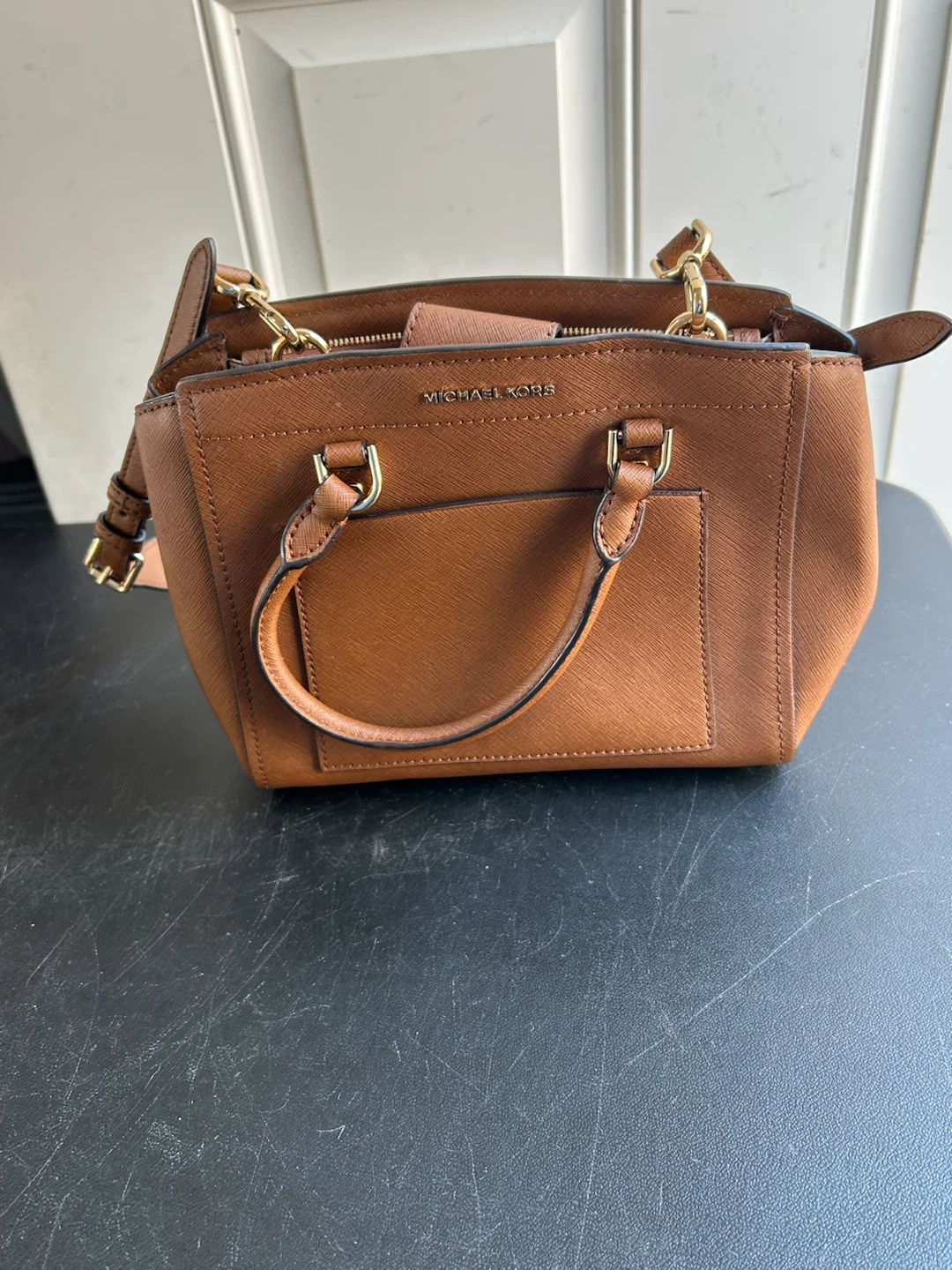 Michael Kors Brown Leather Satchel Handbag