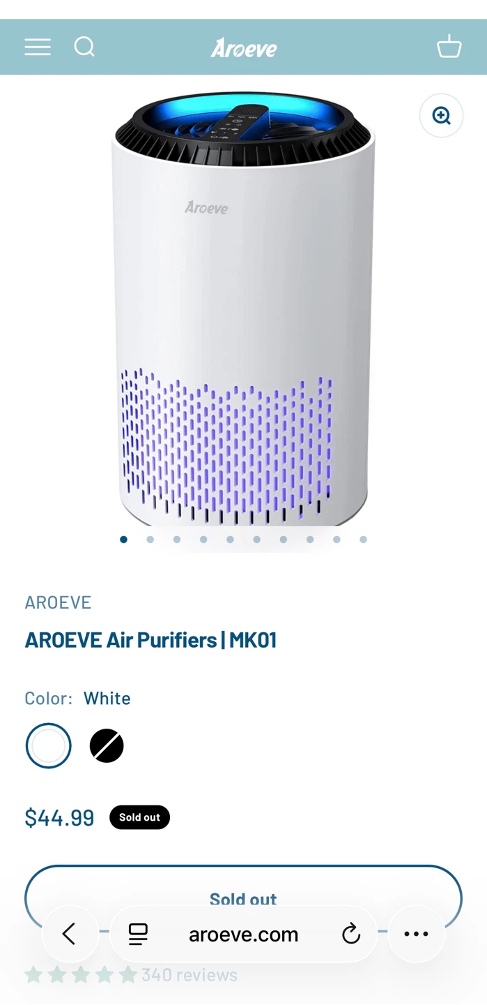 AROVE MK01 Air Purifier - White