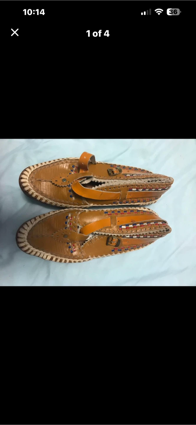 Tan leather woven sandals with buckle